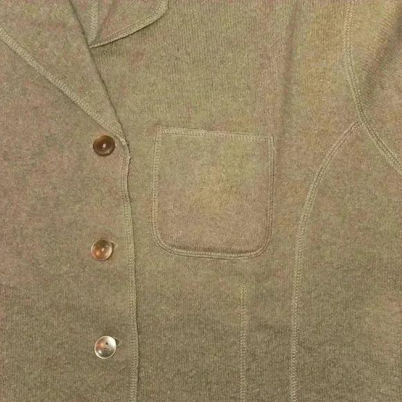 Sag Harbor Womens 100% Wool Button Down Cardigan Jacket Tan Size Medium - Picture 6 of 12